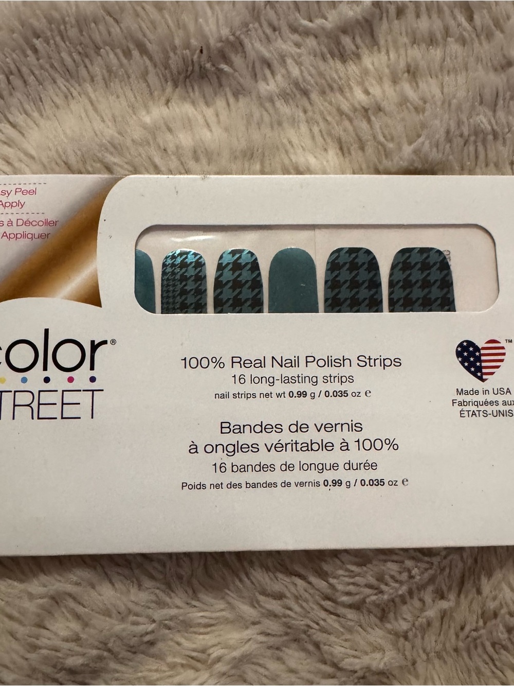 Color Street Teal and Black Houndstooth Nail Polish Strips - Picture 2 of 4